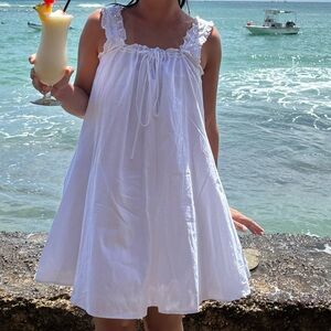 Princess Polly White Babydoll Flowy Mini Dress